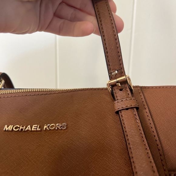 Michael Kors Large Tan Brown Jet Set Tote Bag Purse Handbag - Picture 4 of 13